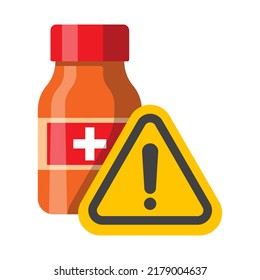 Medical Overdose Pill Or Capsule Icon, Dangerous Drug Vector Illustration .