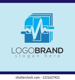 Medical page report logo vector element. paper document medical logo