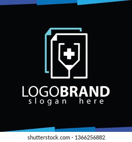 Medical Paper line art logo vector template