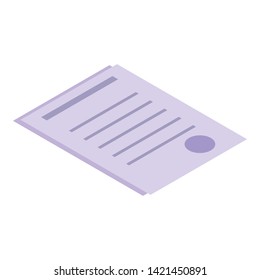 Medical papers icon. Isometric of medical papers vector icon for web design isolated on white background