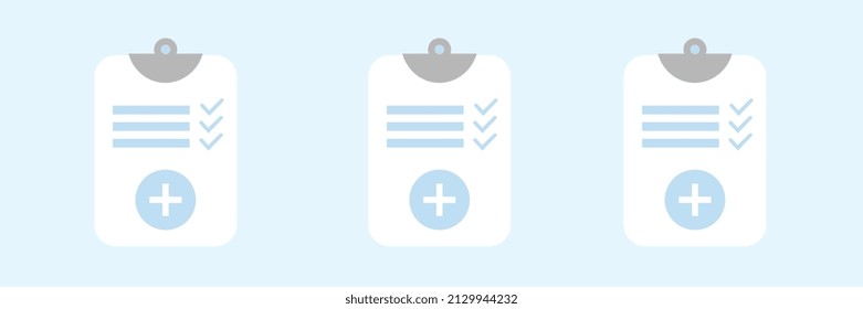 Documentos médicos, tabla, diseño de iconos, estilo moderno en tamaño vectorial, uso comercial de ilustraciones.