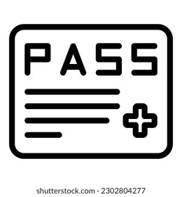 Medical pass icon outline vector. Passport health. Vaccine covid