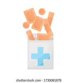 Medical Patch or Adhesive Plaster for First Aid Treatment Vector Illustration