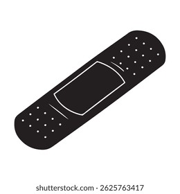 Correção Médica, Primeiro Ícone De Vetor Sólido De Gesso De Emergência Isolado No Fundo Branco.