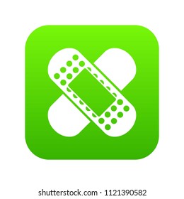 Medical patch icon digital green for any design isolated on white vector illustration