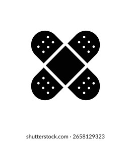 Ícone de patch médico sinal de logotipo definir contorno do vetor