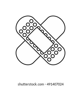 Medical patch icon in outline style on a white background vector illustration