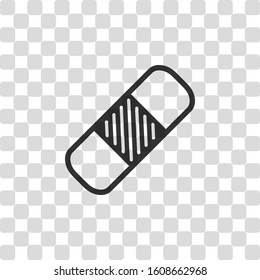 medical patch, simple icon. Black symbol on transparency grid