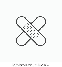 Medical patch thin liner icon isolated