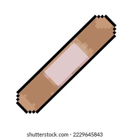 Medical patch for a wound. Health and wounds, band-aid. Pixel art isolated on white background. vector illustration. Item for game or graphic design.
