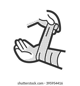 Medical Patient icon, Injury hand