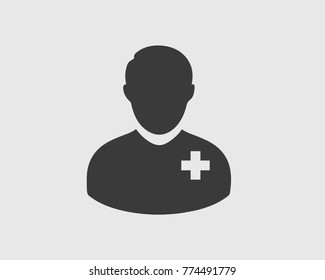 Medical Patient Icon on gray Background.