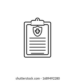 Medical Patient Report Line Icon. Editable Vector EPS Symbol Illustration. 