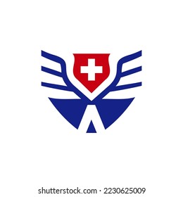 signo vectorial del diseño del logotipo del patriota médico