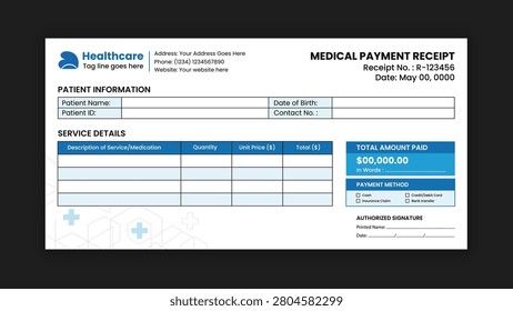 Medical Payment Receipt Template Design