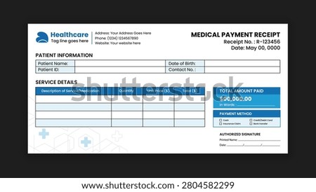 Medical Payment Receipt Template Design