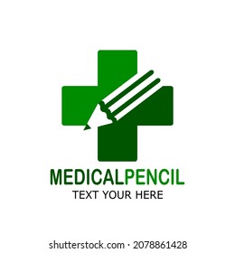 medical pencil vector logo template illustration.This logo suitable for medicine