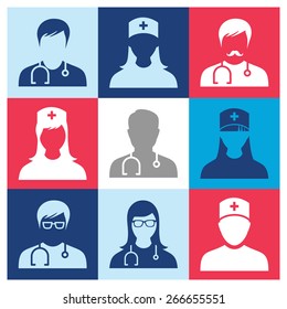 Medical - people Icons. Vector icons set.