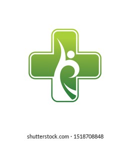 Medical with people logo design template