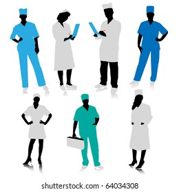 Medical people silhouettes