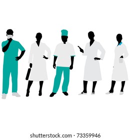 Medical people Silhouettes.Vector
