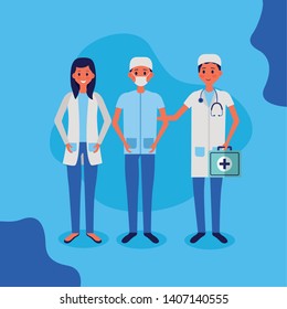 medical people staff female doctor surgeon vector illustration