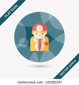 medical people with stethoscopes flat icon with long shadow,eps10