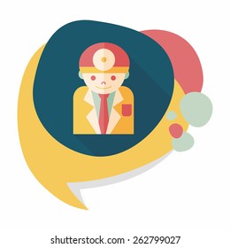 medical people with stethoscopes flat icon with long shadow,eps10