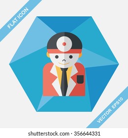 medical people with stethoscopes flat icon with long shadow,eps10