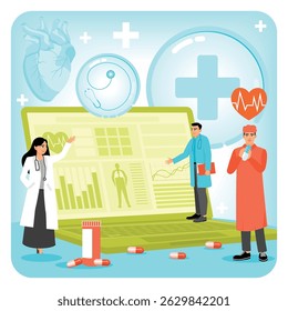Medical personnel, advanced healthcare technology, and digital analysis tools showcasing innovation and technological in modern hospital. Health services concept.