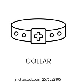 A medical pet collar icon in vector, representing health monitoring or protective use, with an editable stroke.