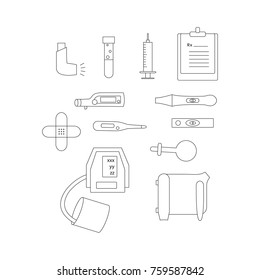Medical and pharmaceutical devices icon vector illustration