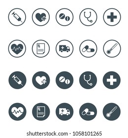 Medical and pharmaceutical icon set in vector format