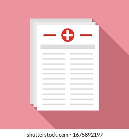 Medical pharmacist papers icon. Flat illustration of medical pharmacist papers vector icon for web design