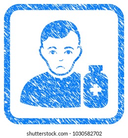 Medical Pharmacist rubber seal stamp watermark. Icon vector symbol with grunge design and corrosion texture in rounded square. Scratched blue stamp imitation on a white background.