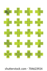 Medical pharmacy crosses in different forms