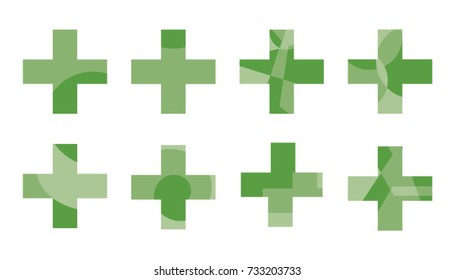 Medical pharmacy crosses in different forms