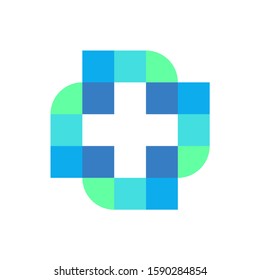 Medical Pharmacy Geometric Cross Business Company Vector Logo Design	