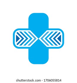 Medical Pharmacy Geometric Cross Business Company Vector Logo Design