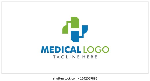 Medical pharmacy logo design template	