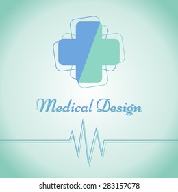 Medical pharmacy logo design template. Medical cross icon. Vector illustration. Editable. Design element.