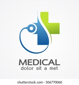 Medical pharmacy logo design template.- vector illustrator