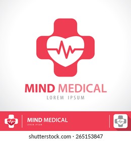 Medical pharmacy logo symbol icon design. Mind medical concept. Vector illustration