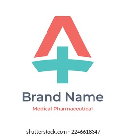Medical pharmacy logo template, health icon