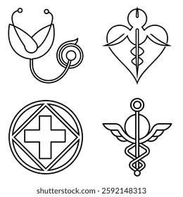 Medical or pharmacy logo vector file set 