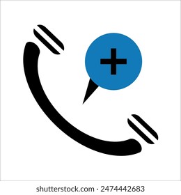 Medical phone call icon . vector graphics
