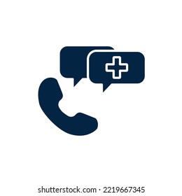 Medical phone call line icon. Simple element illustration. Medical phone call concept outline symbol design.