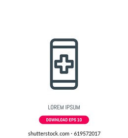 Medical phone icon, vector