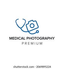 medical photography logo icon vector template