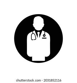 Icono Médico. Ilustración de símbolo EPS editable de vectores con estilo de botón redondeado. 